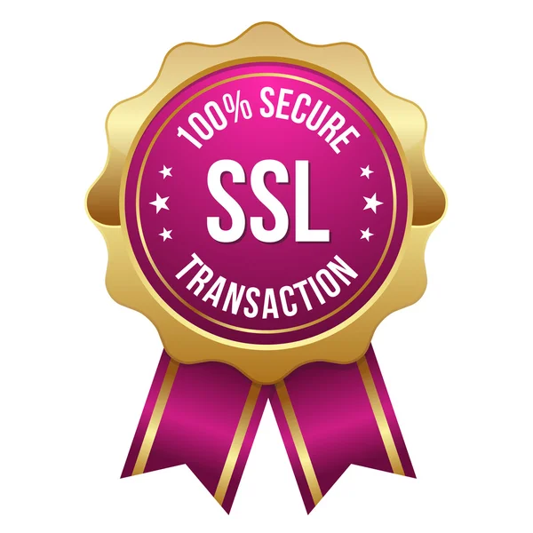 Secure transaction button pink — Stock Vector