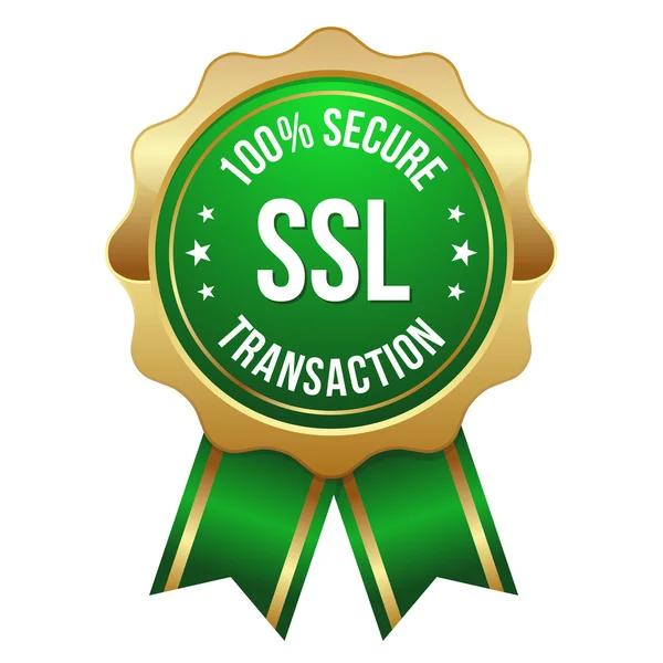 Secure transaction button green — Stock Vector