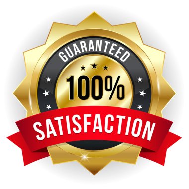 Hundred percent satisfaction badge clipart