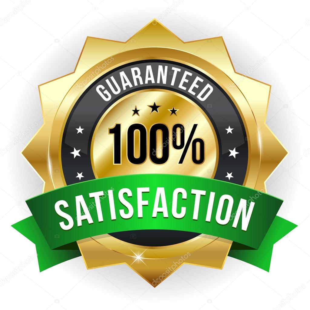 Hundred percent satisfaction badge