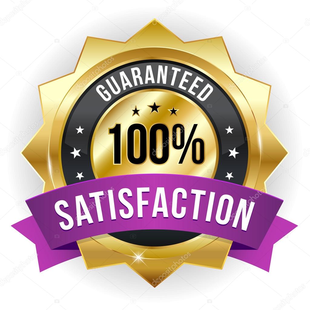 Hundred percent satisfaction badge