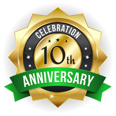 10 yıl yıldönümü düğmesi