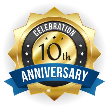 10 yıl yıldönümü düğmesi