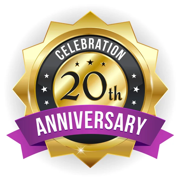 20 year anniversary button — Stock Vector