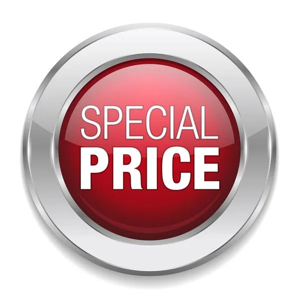 Red special price button — Stock Vector