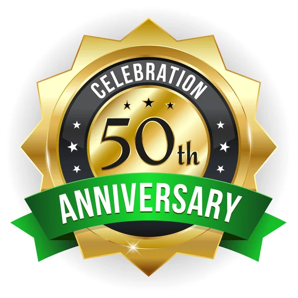 50 year anniversary button — Stock Vector