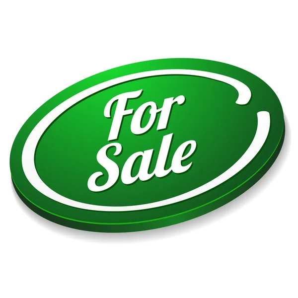 Pulsante ovale verde in vendita — Vettoriale Stock