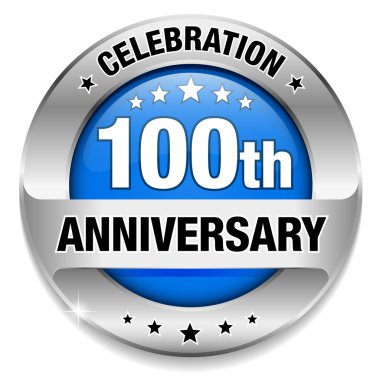Mavi 100 yıl yıldönümü düğmesi