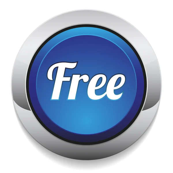 Big blue free button — Stock Vector