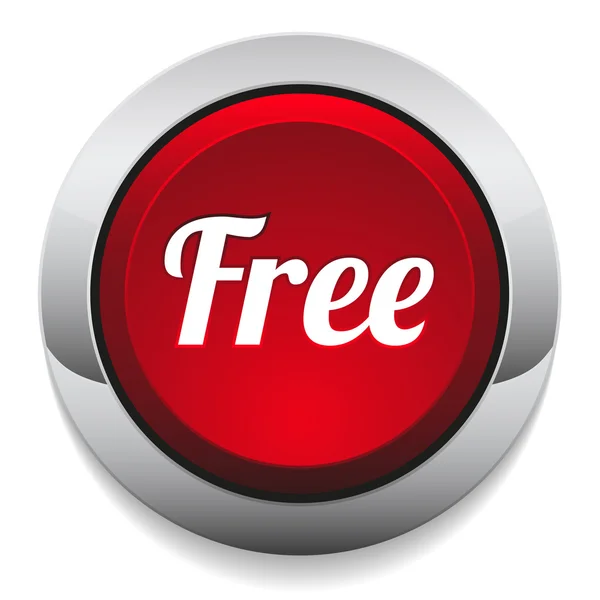 Grote rode gratis knop — Stockvector
