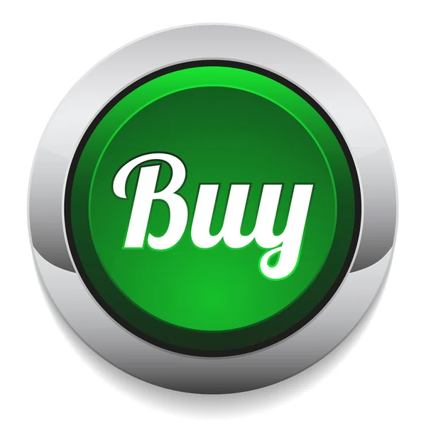 Большая зеленая кнопка покупки — стоковый вектор