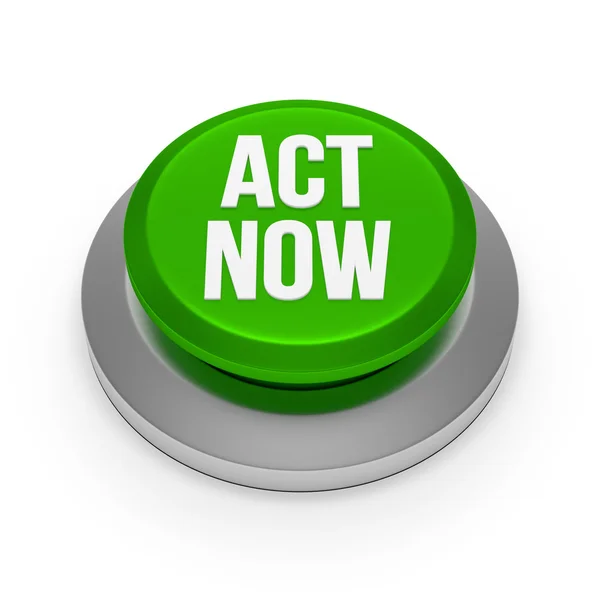Green act now button — Stock Photo, Image