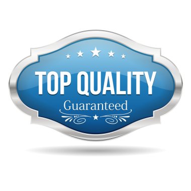 blauwe topkwaliteit schild