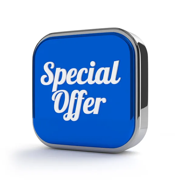 Azul botão de oferta especial — Fotografia de Stock