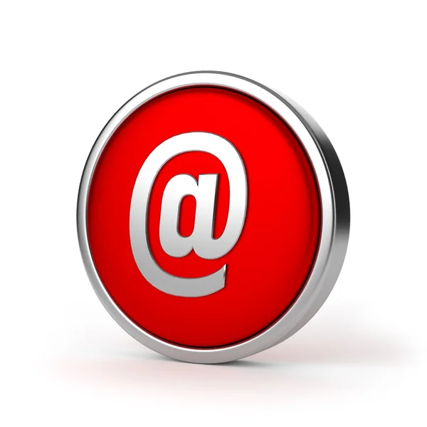 Red silver e - mail button — Stock Photo, Image