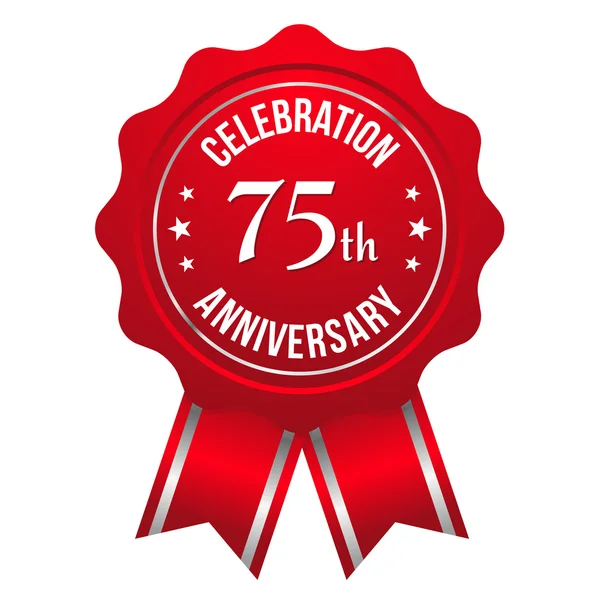 Distintivo de aniversário de 75 anos — Vetor de Stock