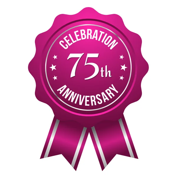Seventy-five year anniversary badge — Stock Vector