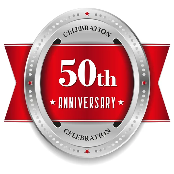 Vijftig jaar verjaardag badge — Stockvector