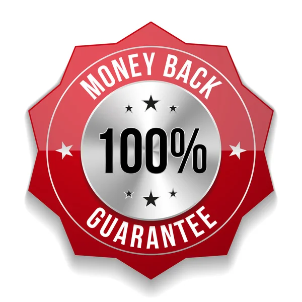 Hundred percent money back badge — Stock Vector