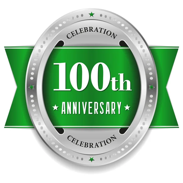 緑の 100 年記念バッジ — ストックベクタ