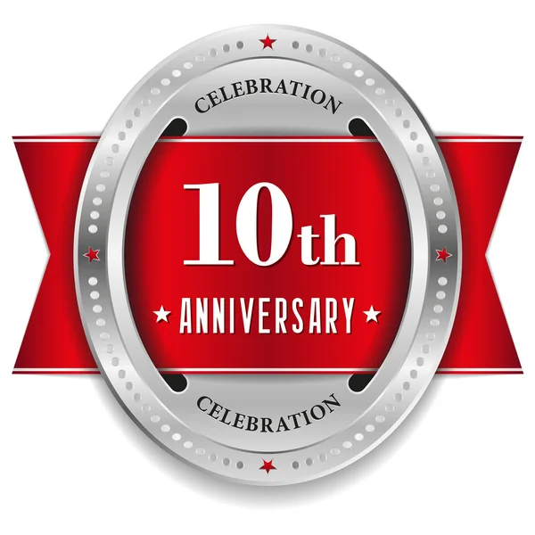 Ten year anniversary seal — Stock Vector