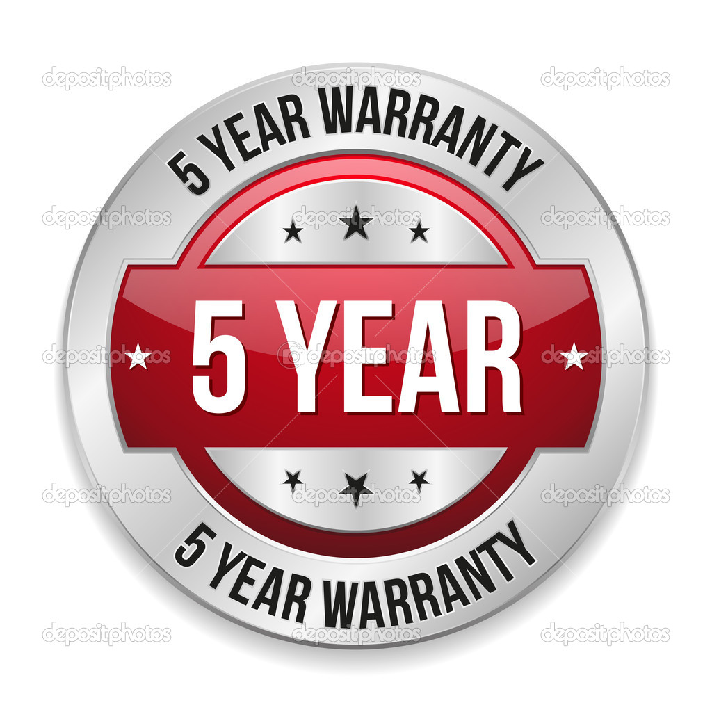 Five year warranty button