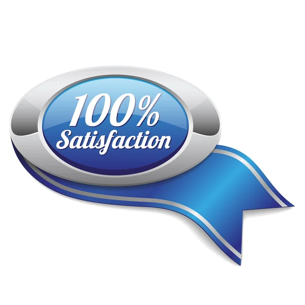 Hundred percent satisfaction button — Stock Vector