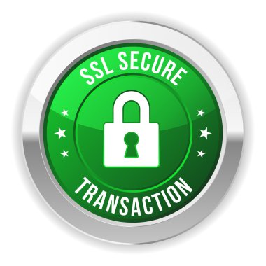 Secure transaction button clipart