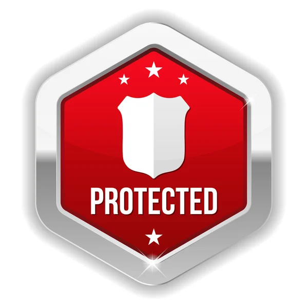 Botón protegido — Vector de stock