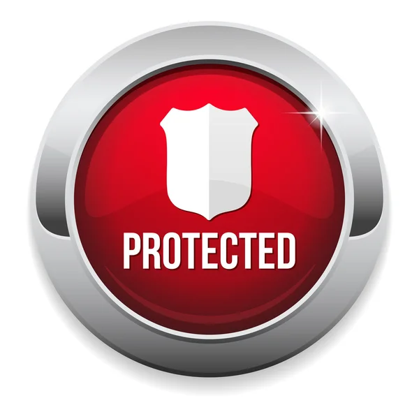 Botón protegido — Vector de stock