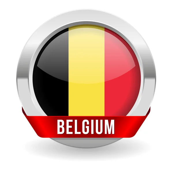 Bouton drapeau belge — Image vectorielle