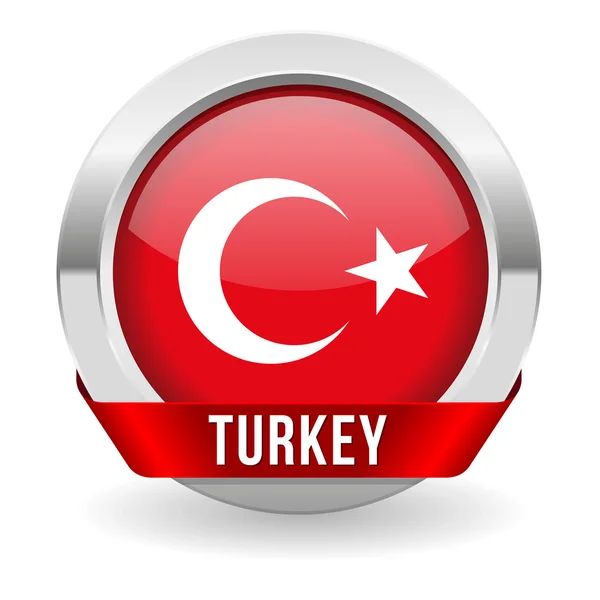 Round turkey button — Stock Vector