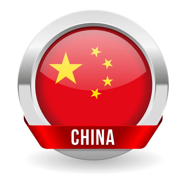 Przycisk okrągły Chiny — Wektor stockowy