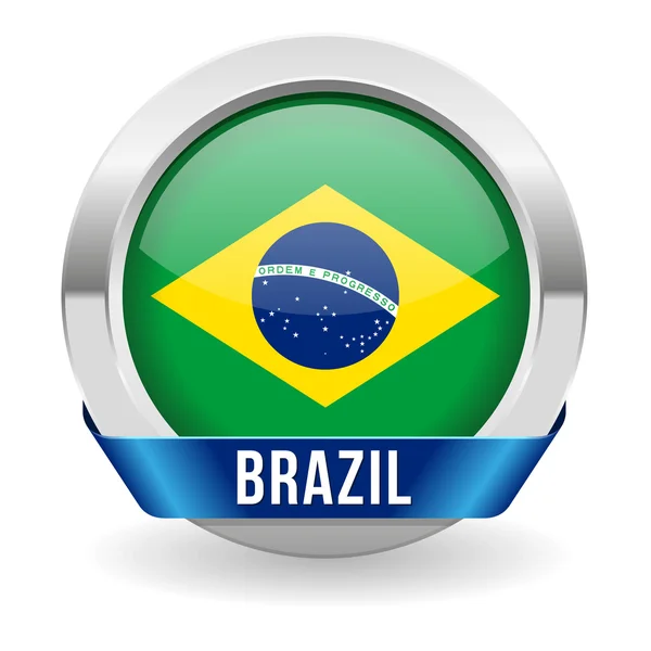 Brazil button — Stock Vector