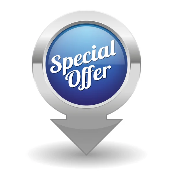 Blue special offer button — Stock Vector