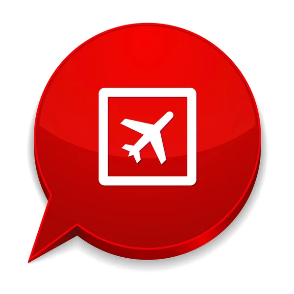 Bolha de fala com avião — Vetor de Stock
