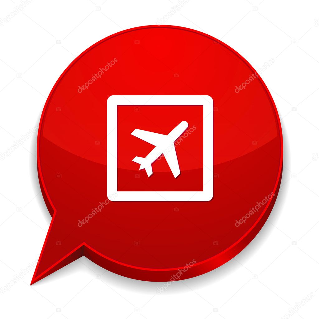 Speech bubble with airplane
