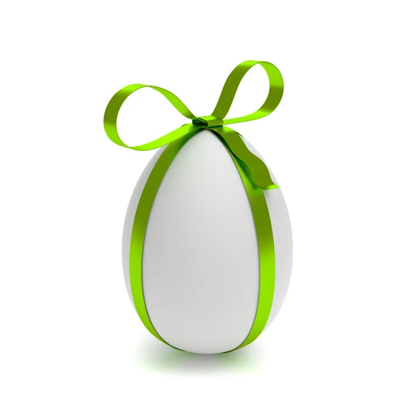 Easter egg with green ribbon — Stock Photo, Image