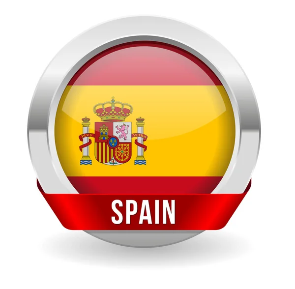 Round Spain button — Stock Vector