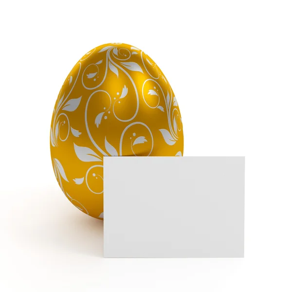 Yellow  easter egg with board — Stock Photo, Image