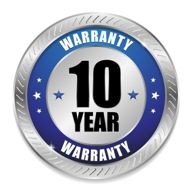 Mavi on yıl garanti düğmesi