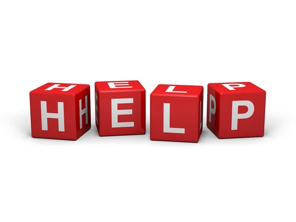 Cubes with help sign — Stock Photo, Image