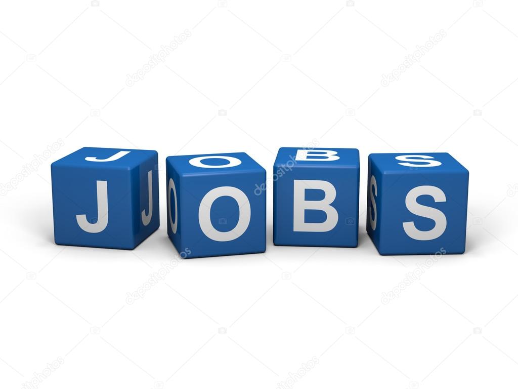 Cubes with jobs sign