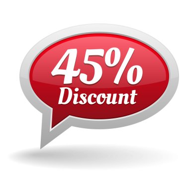 Kırk beş yüzde indirimli konuşma balonu