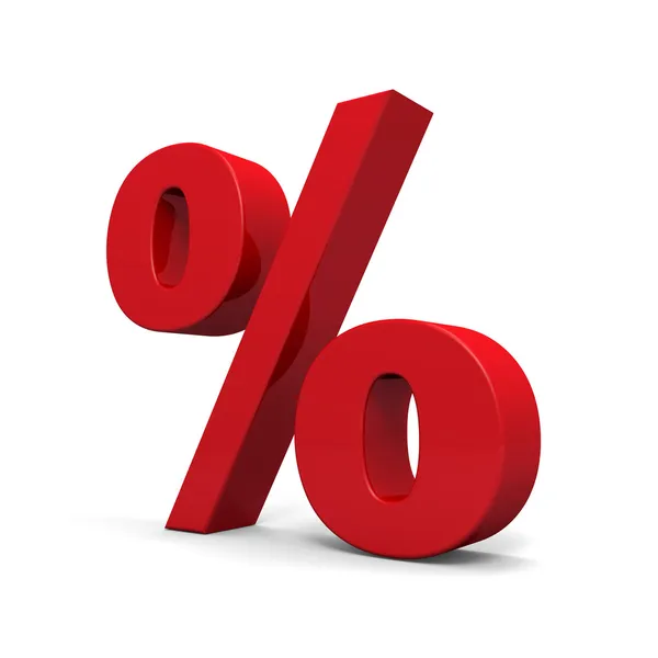 Big red percent sign — Stock Photo, Image