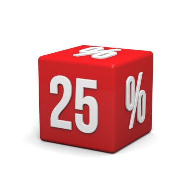 yüzde 25'i ile kırmızı küp