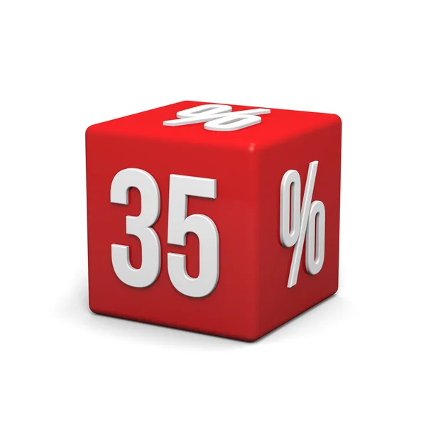 Cubo rojo con treinta por ciento — Foto de Stock
