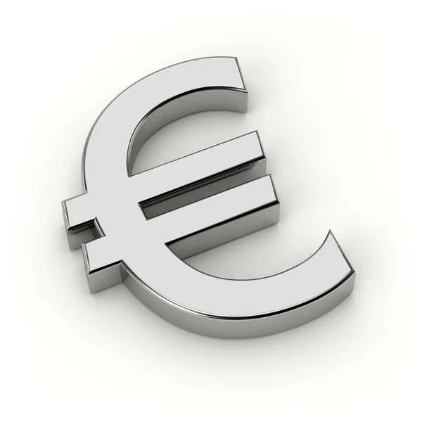 Signo de plata euro — Foto de Stock