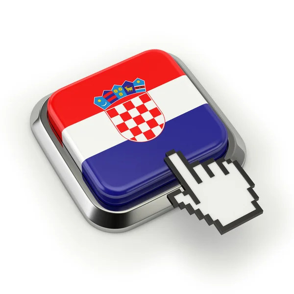 Croatian flag button — Stock Photo, Image