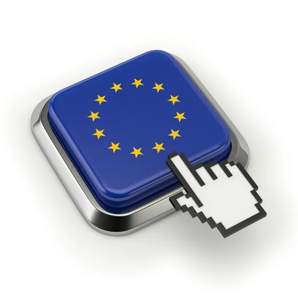 European union flag button — Stock Photo, Image